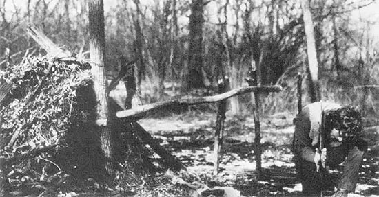 
After building a shelter you might want a fire. A bow drill is one method of starting one.

